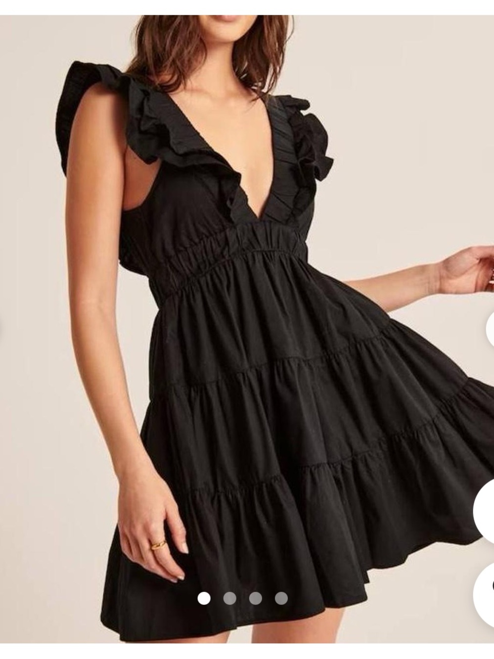 Abercrombie & Fitch Black Ruffle Mini Dress Medium NWT